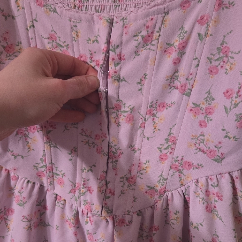 Mine Pink Floral Smocked Top - Picture 3 of 4